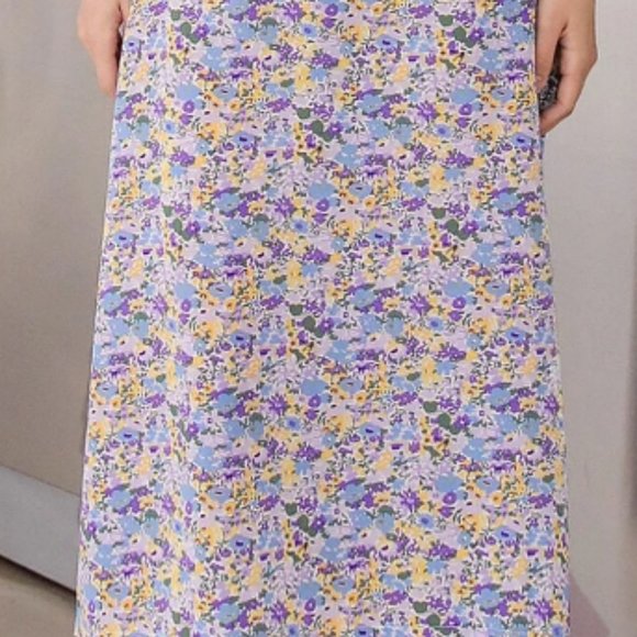 SHEIN DAZY Floral Print Split Thigh Skirt S - Picture 3 of 3